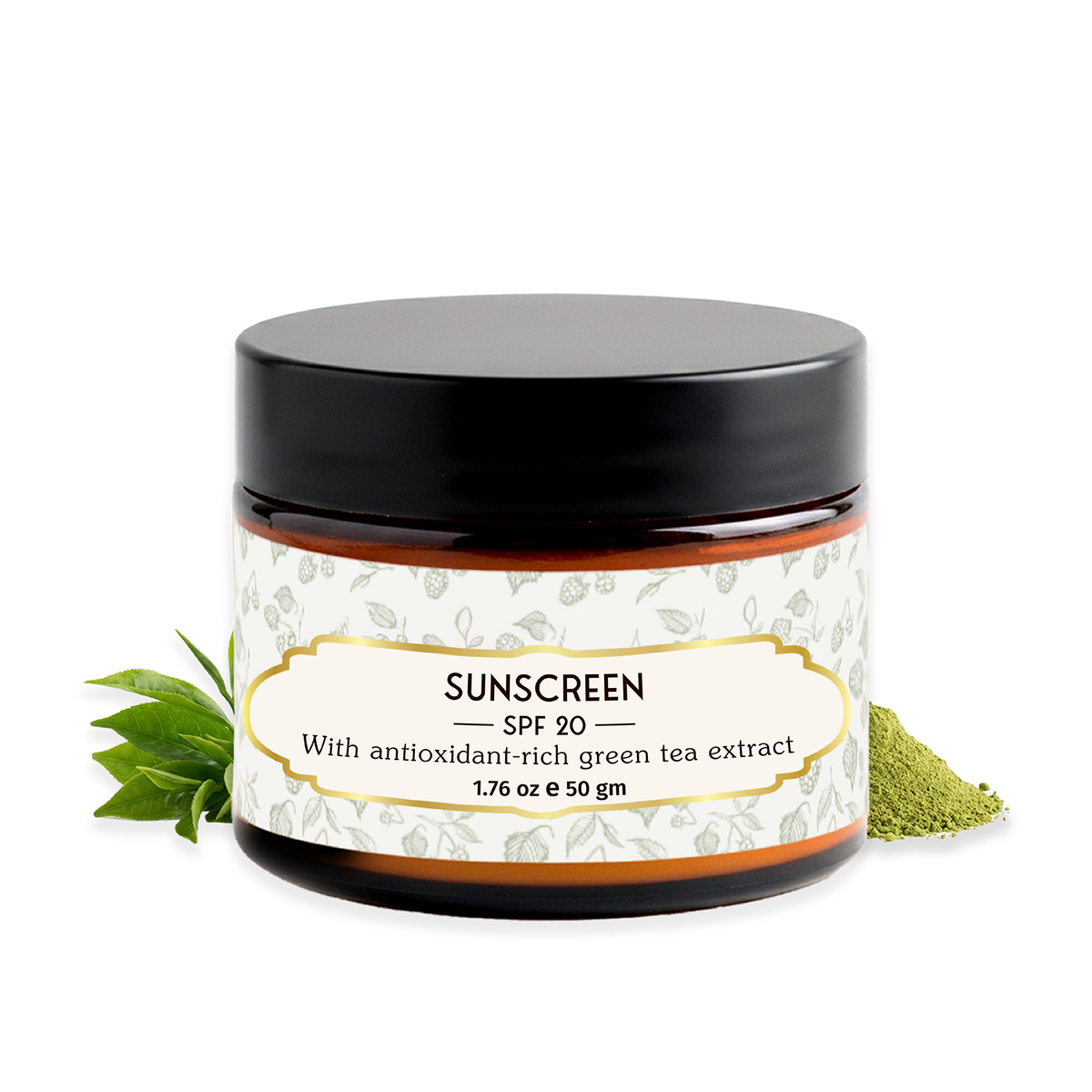 SPF 20 Sunscreen for Face with Zinc Oxide &amp; Green Tea, Protects &amp; Hydrates