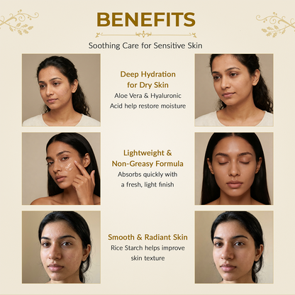 Aloe Vera &amp; Rose Moisturising Gel for Face with Hyaluronic Acid