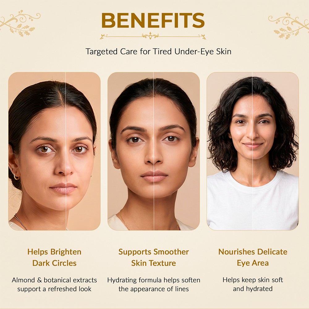 Almond Under Eye Cream for Dark Circles &amp; Puffiness with Vitamin E