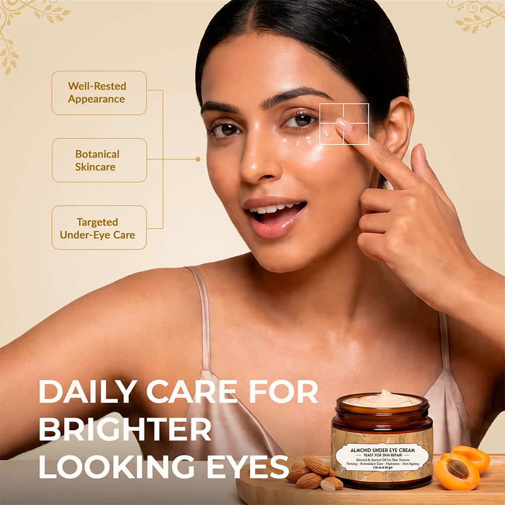 Almond Under Eye Cream for Dark Circles &amp; Puffiness with Vitamin E