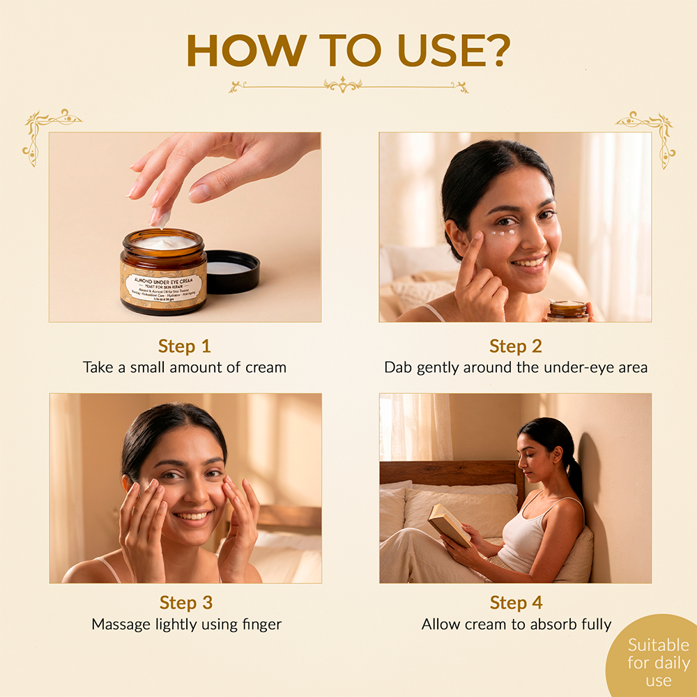 Almond Under Eye Cream for Dark Circles &amp; Puffiness with Vitamin E