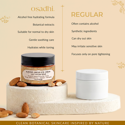 Almond Under Eye Cream for Dark Circles &amp; Puffiness with Vitamin E