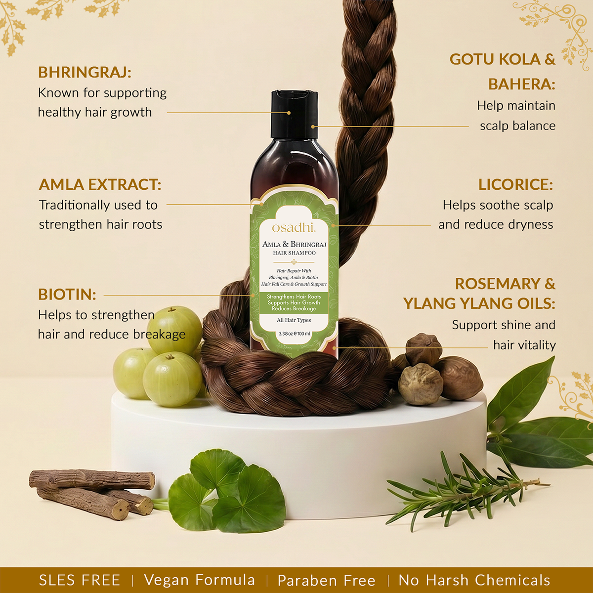 Osadhi Amla and Bhringraj Hair Repair Shampoo 100ml