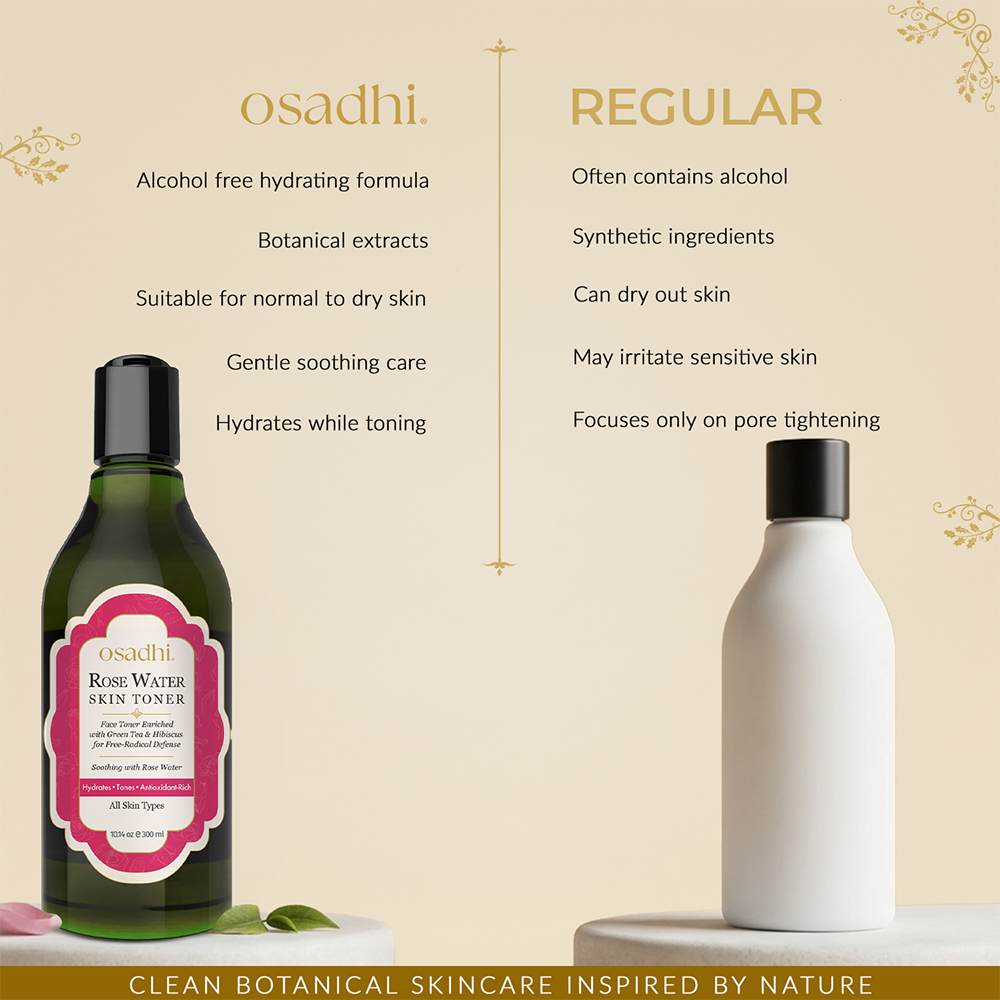 Rose Water Face Toner for Dry Skin, Refreshes, Soothes &amp; Brightens