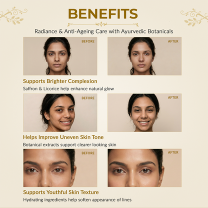 Saffron &amp; Sandalwood Anti Aging Day Cream for Glowing Skin