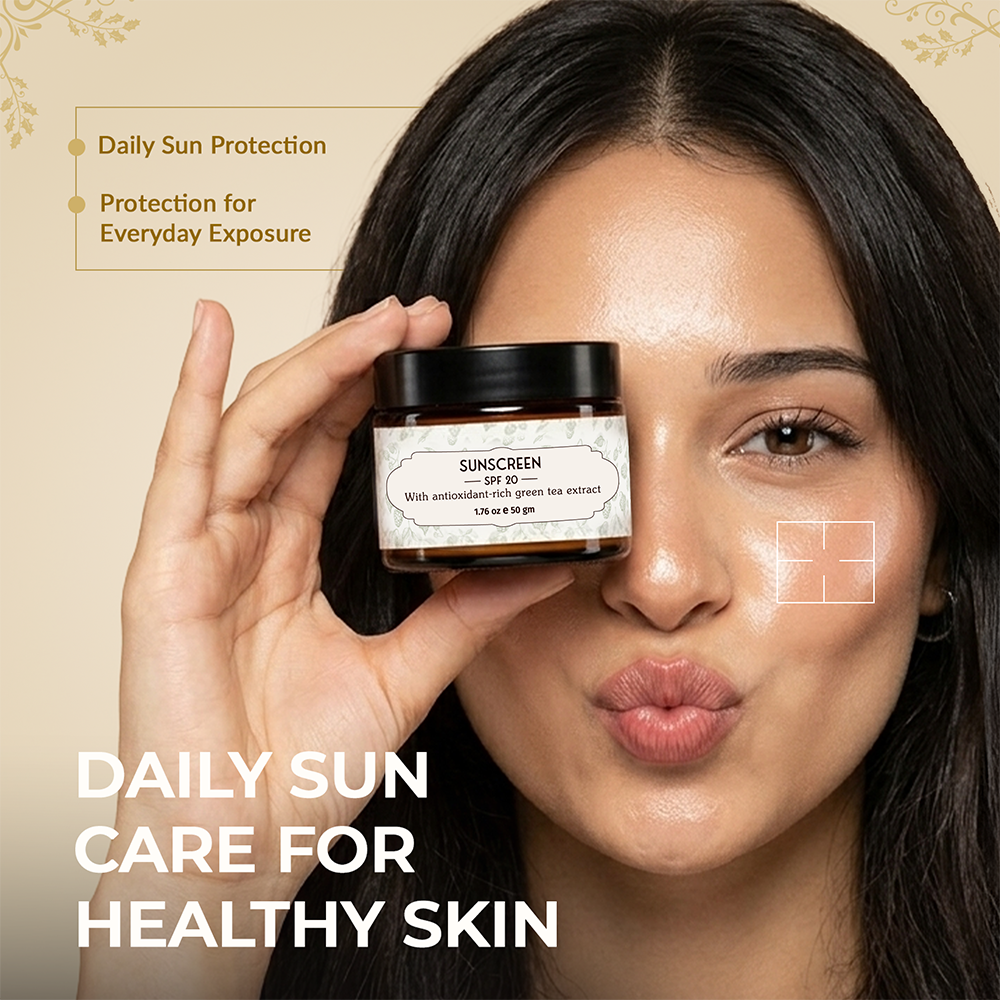 SPF 20 Sunscreen for Face with Zinc Oxide &amp; Green Tea, Protects &amp; Hydrates