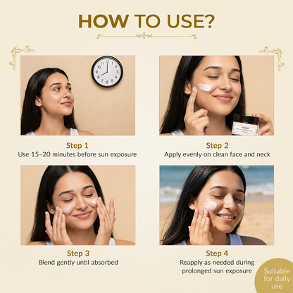 SPF 20 Sunscreen for Face with Zinc Oxide &amp; Green Tea, Protects &amp; Hydrates